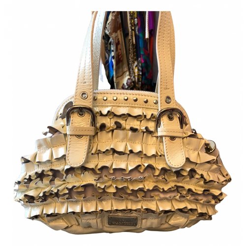 Pre-owned Moschino Cheap And Chic Patent Leather Handbag In Beige