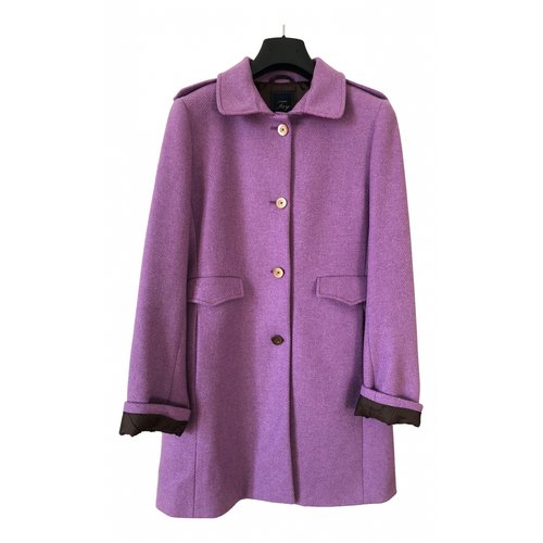 Pre-owned Fay Wool Coat In Purple
