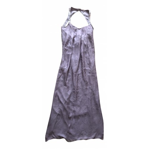 Pre-owned Emporio Armani Silk Maxi Dress In Purple