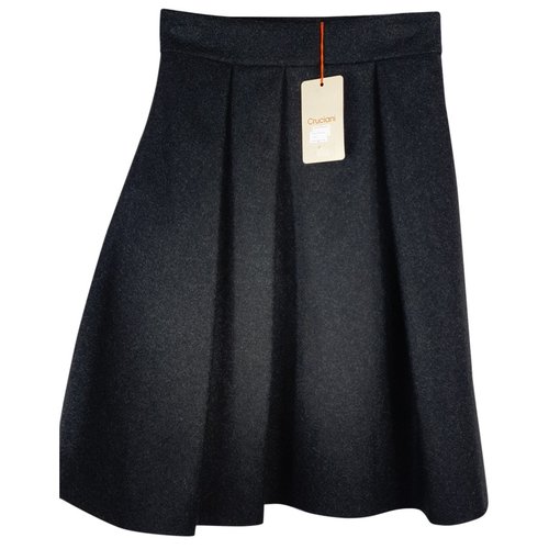 Pre-owned Cruciani Wool Mid-length Skirt In Anthracite