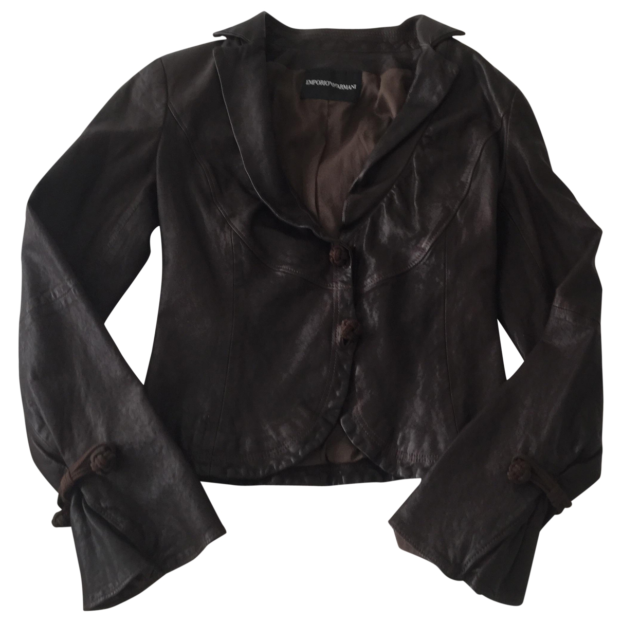armani brown leather jacket