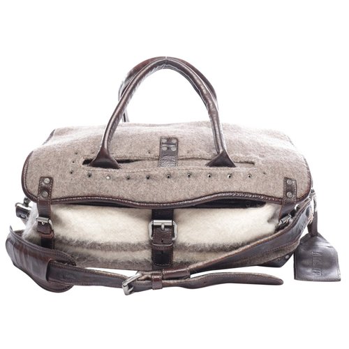 Pre-owned As98 Wool Handbag In Brown