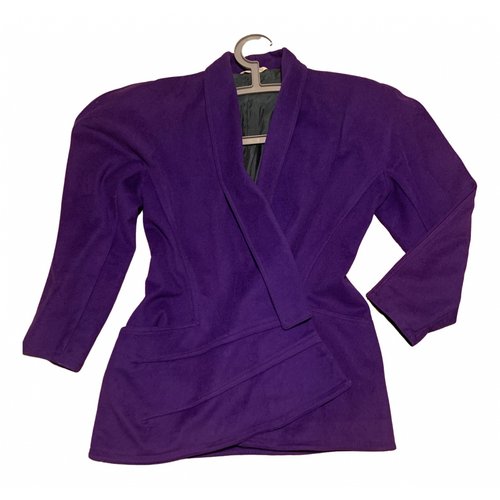 Pre-owned Versace Wool Jacket In Purple