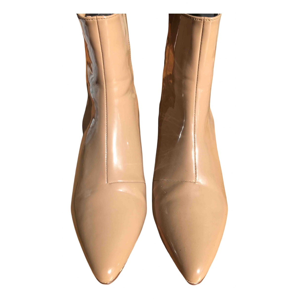 Patent leather ankle boots 