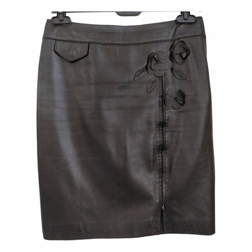 Pre-owned Moschino Leather Mini Skirt In Black