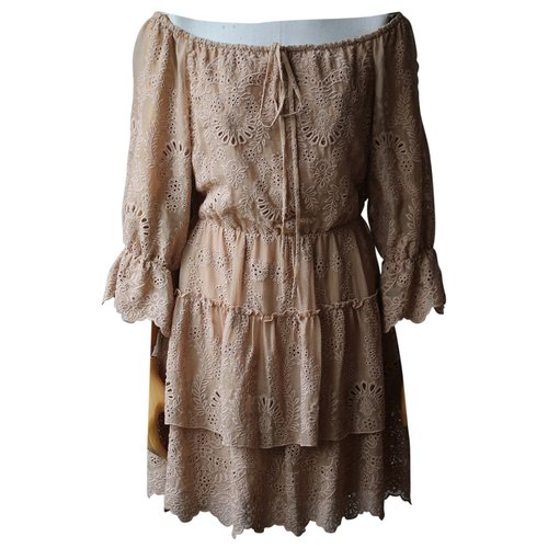 Pre-owned Alice And Olivia Mini Dress In Beige