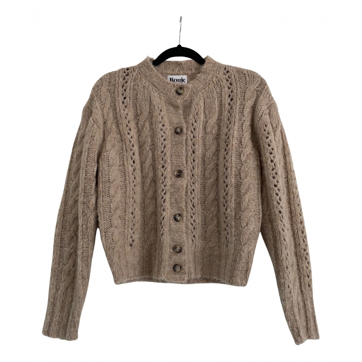 Pre-owned Rouje Wool Cardigan In Beige 