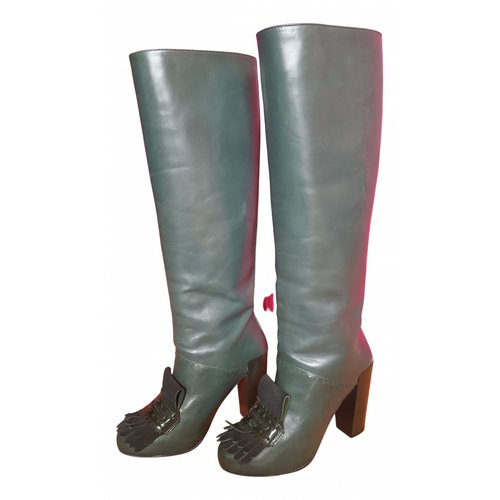Pre-owned Dorothee Schumacher Leather Boots In Green