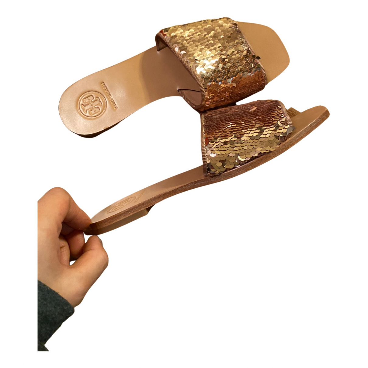 tory burch glitter sandals
