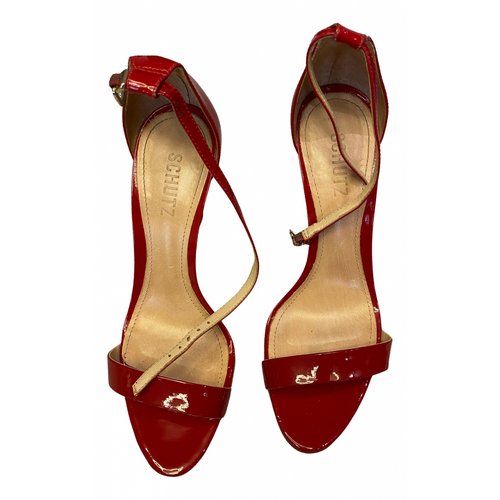 Pre-owned Schutz Patent Leather Sandal In Red