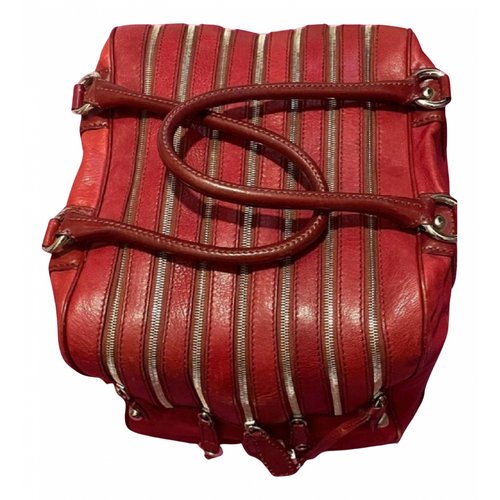 Pre-owned D&g Leather Handbag In Burgundy