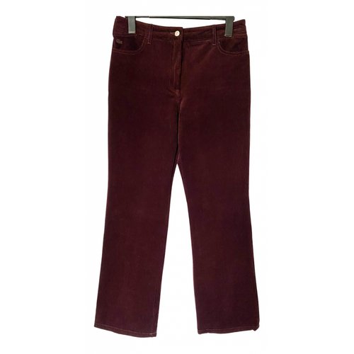 Pre-owned Lacoste Bootcut Jeans In Burgundy