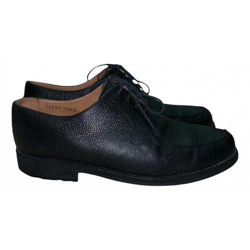 Pre-owned John Spencer Leather Lace Ups In Black