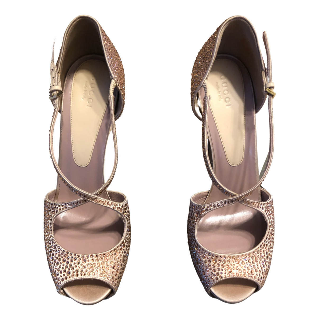 Pre-owned Gucci Glitter Heels In Pink 