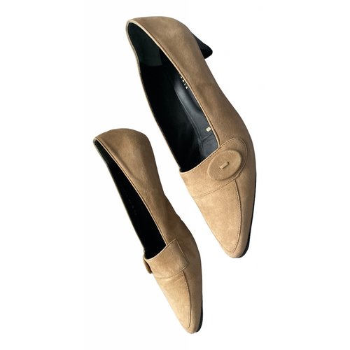 Pre-owned Robert Clergerie Leather Flats In Beige