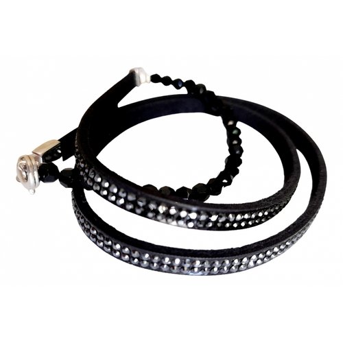 Pre-owned Swarovski Crystal Bracelet In Black