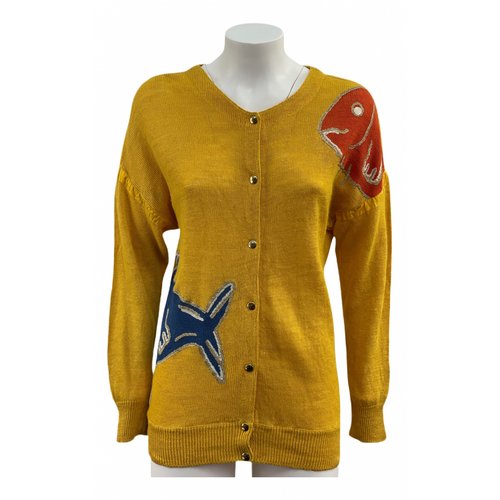 Pre-owned Iceberg Linen Cardigan In Yellow