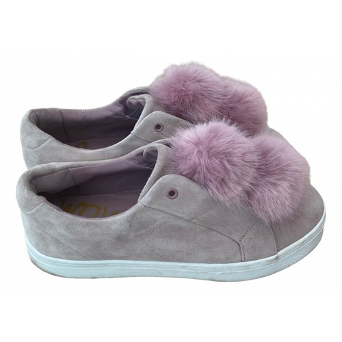 Pre-owned Sam Edelman Leather Trainers In Purple