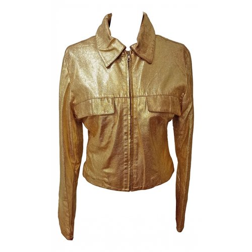 Pre-owned Blumarine Leather Jacket In Gold