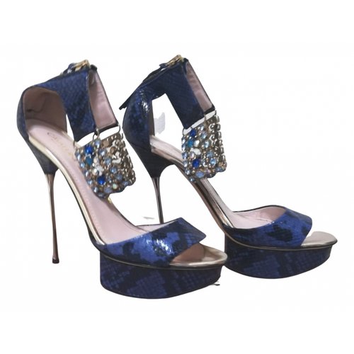 Pre-owned Erika Cavallini Leather Sandals In Blue