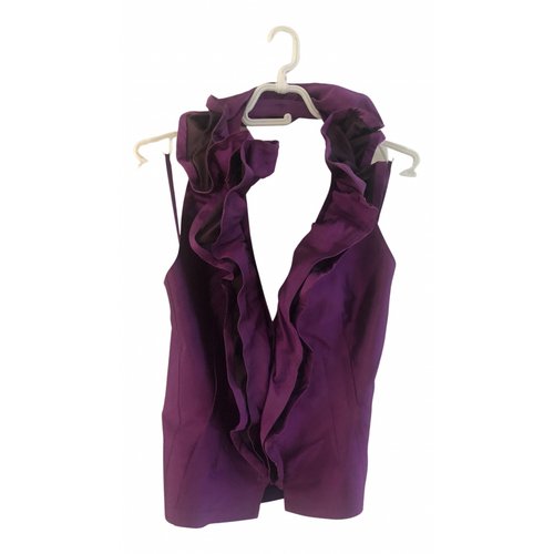 Pre-owned Donna Karan Silk Top In Purple