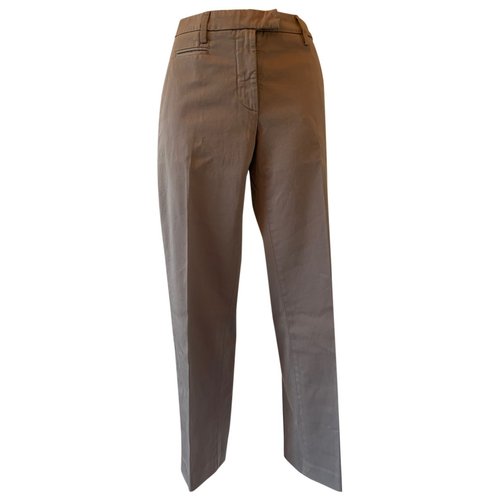 Pre-owned Dondup Straight Pants In Brown