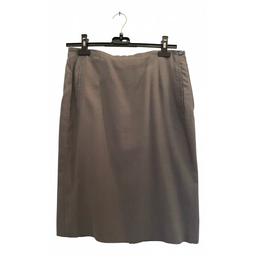 Pre-owned Giorgio Armani Silk Mini Skirt In Grey