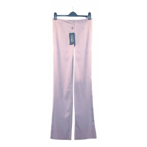 Pre-owned Versace Trousers In Purple