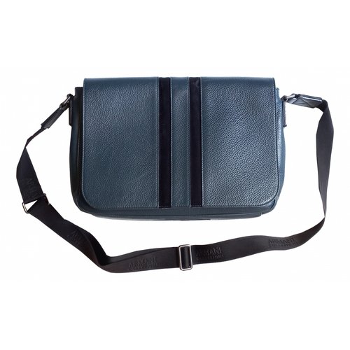 Pre-owned Armani Collezioni Leather Bag In Blue