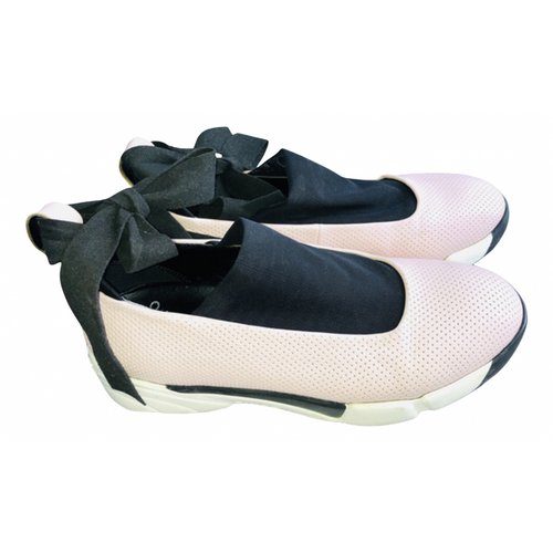 Pre-owned Pinko Leather Trainers In Pink