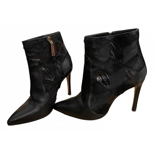 Pre-owned Marella Leather Ankle Boots In Black
