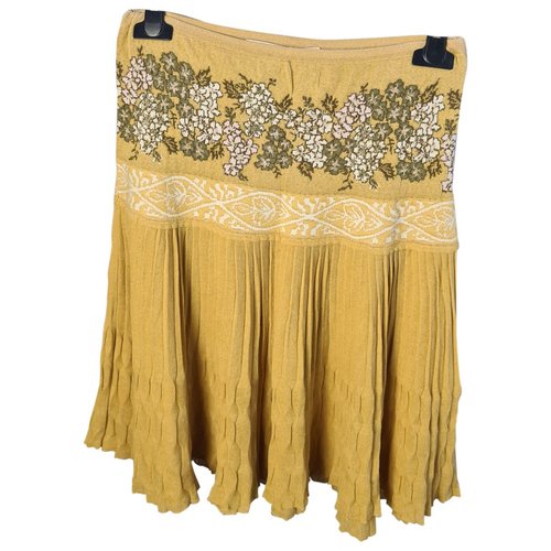Pre-owned Roberto Cavalli Mid-length Skirt In Gold