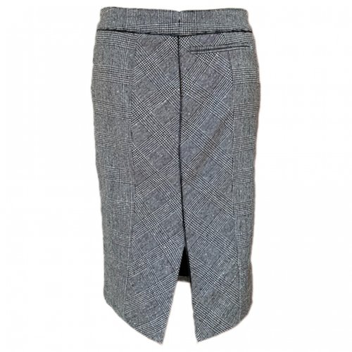 Pre-owned Roberto Cavalli Wool Mid-length Skirt In Grey