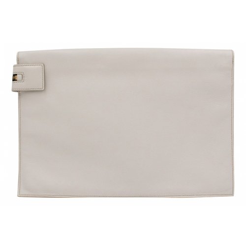 Pre-owned Victoria Beckham Leather Clutch Bag In White