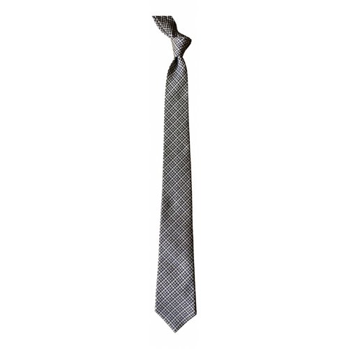 Pre-owned Bottega Veneta Silk Tie In Grey