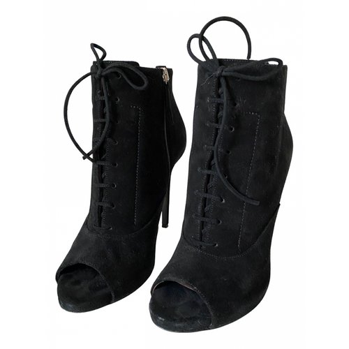 Pre-owned Tabitha Simmons Velvet Ankle Boots In Black
