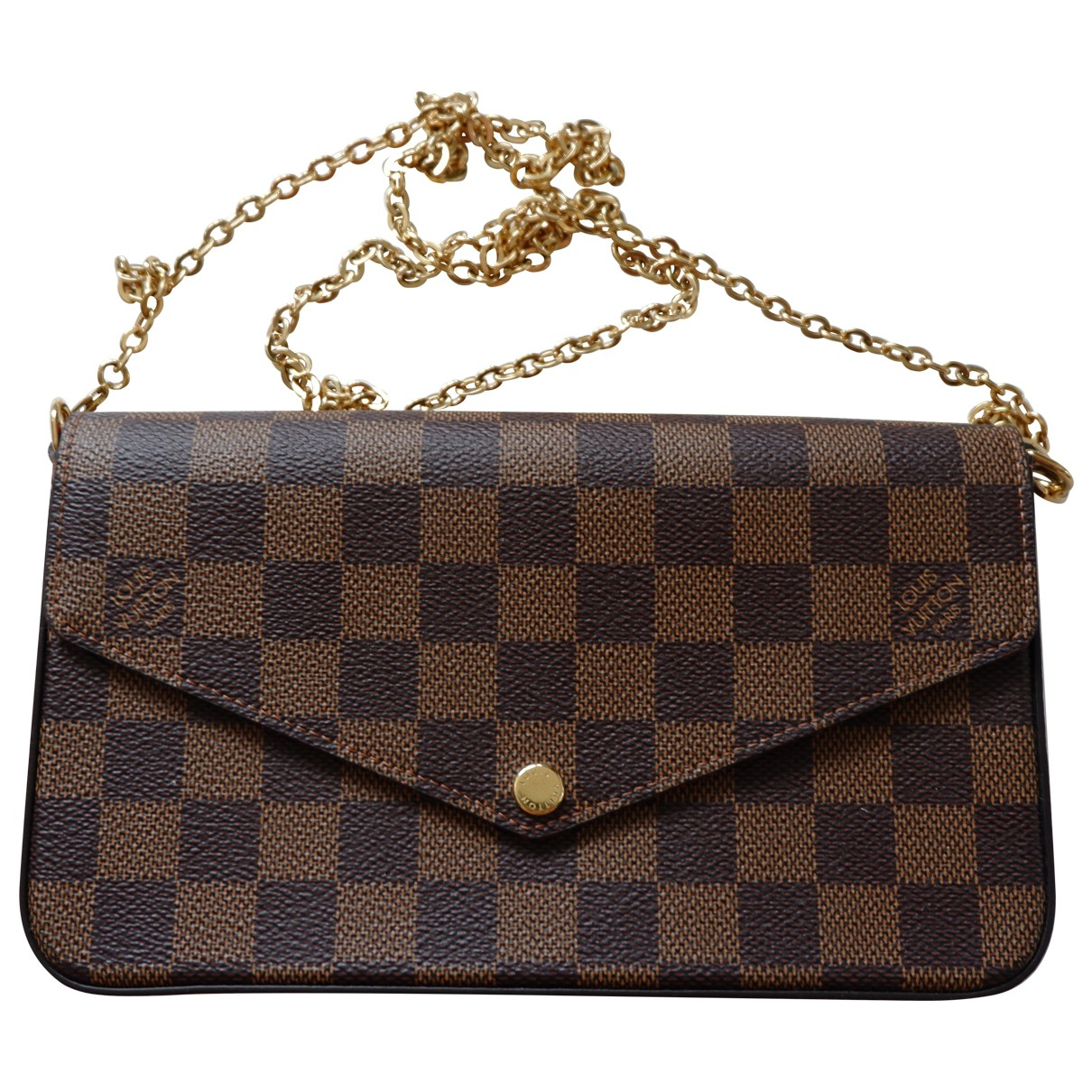 Pre-owned Louis Vuitton Fã©licie Cloth Crossbody Bag In Brown | ModeSens