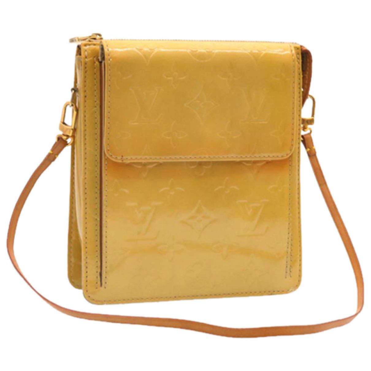 beige patent leather clutch