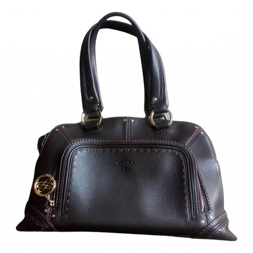 Pre-owned Lancel Mademoiselle Adjani Leather Handbag In Brown
