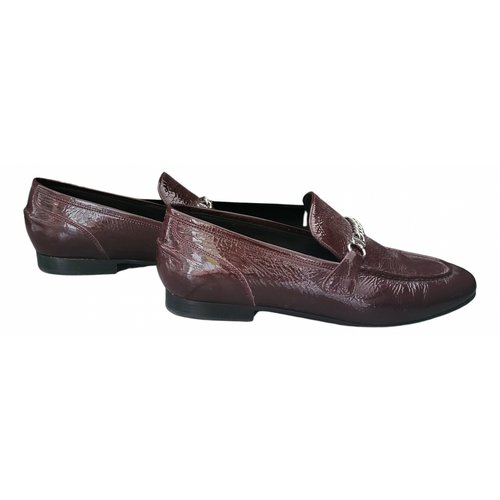 Pre-owned Rag & Bone Patent Leather Flats In Burgundy