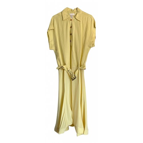 Pre-owned Diesel Linen Mid-length Dress In Yellow