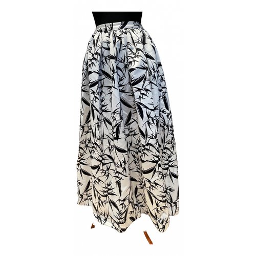 Pre-owned Alice And Olivia Cashmere Maxi Skirt In White