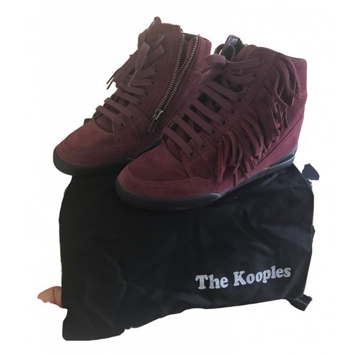 Pre-owned The Kooples Trainers In Burgundy