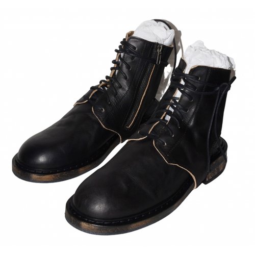 Pre-owned Ann Demeulemeester Leather Ankle Boots In Black