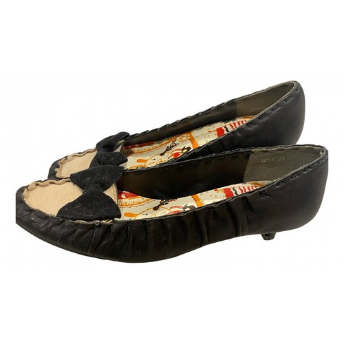 Pre-owned Tsumori Chisato Leather Heels In Black