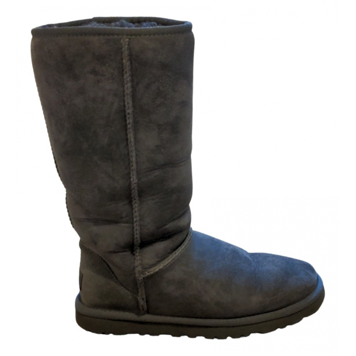 Pre-owned Ugg Faux Fur Boots In Grey 