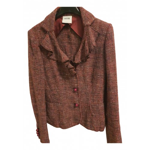 Pre-owned Moschino Cheap And Chic Wool Blazer In Burgundy