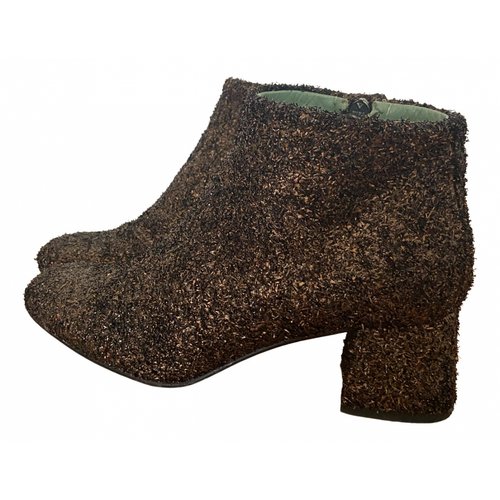 Pre-owned Paola D'arcano Leather Ankle Boots In Metallic