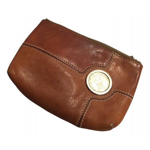 Pre-owned Celine Leather Clutch Bag In Brown