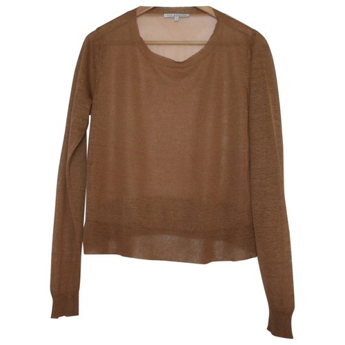 Pre-owned Rue Blanche Two-material Tunic Jumper In Brown